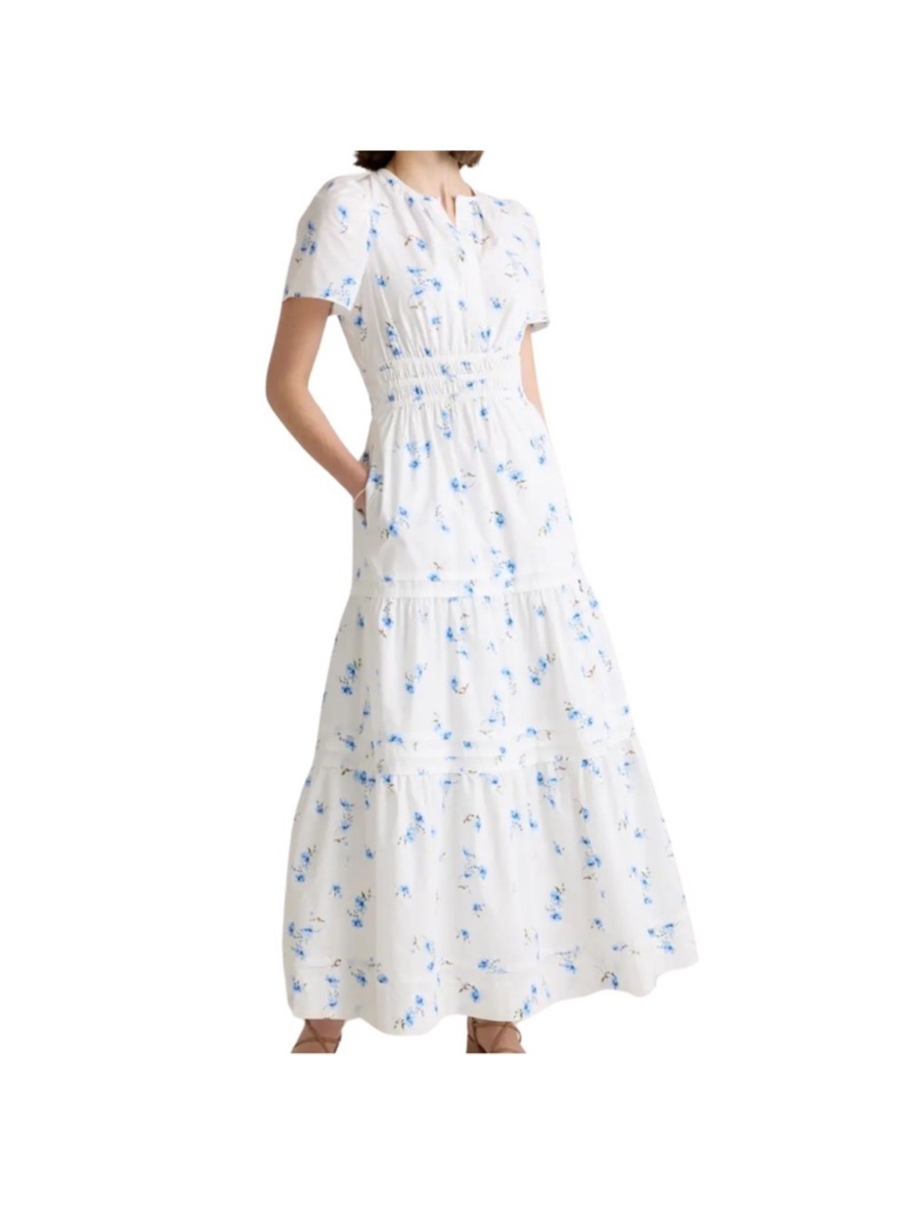 Quince 100% Organic Cotton Poplin Tiered Maxi Dress XS - Picture 6 of 6